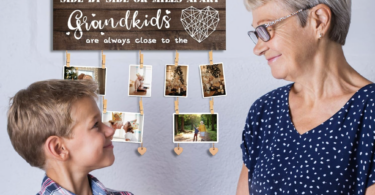 personalized gifts for grandma, wall hanging plate with photos for grandkids